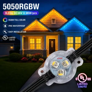 Permanent Outdoor Lights Track DC24V IP68 RGBW LED Point Light Waterproof Smart Control for House Building Decoration