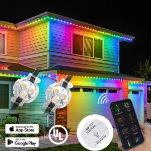 Permanent Outdoor Track LED Pixel Point String Light, IP68, 12V
