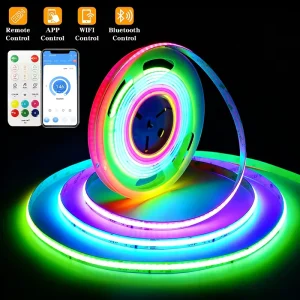 Pixel 24V Led Strip Light Cob 420led Copper Voice Music Sync Smart Control Running WS2811 Strip 5m 10m Roll for Home Bar E Sport