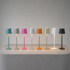 Plastic Cordless LED Table Lamp USB Rechargeable Touch 3 Color Dimmable Mini Book Reading Light Battery Powered