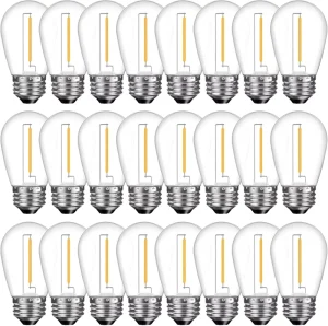 Plastic Cover S14 LED Filament Bulb E27 Base 1W CE RoHS Non Dimmable Edison Vintage Decoration Lamp FMT S14