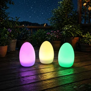 Plastic Rechargeable Egg Shaped LED Bar Table Lamp Smart Remote Control 16 Colors Ambient Light Decor Night Light Indoor Outdoor