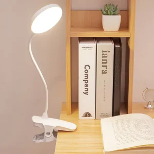 Plug in USB Led Desk Reading Lamp Clip on and Stand up Light Adjustable Hose White Study Table Lamp