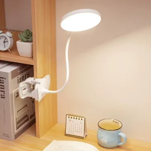 Plug in USB White LED Desk Reading Lamp Flexible Hose Touch Dimming Clip on Light Study Table Lamp