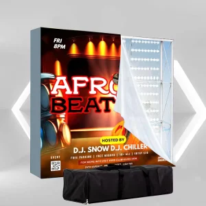 Pop-Up Banner Light Box, SEG Backlit Trade Show Booth Kit with Lighted Backdrop