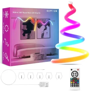Popular RGBIC Neon Strip Dimmer Kit with Voice Control USB Connectivity Plastic Construction for Outdoor Decoration (IP65 Rated)