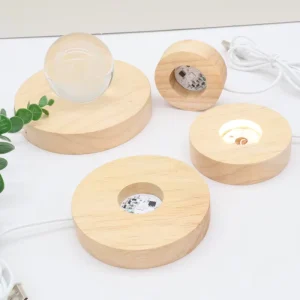 Popular Solid Wood RGB LED Light Base 6 8 10cm 3D USB Night Light with Luminous 3 7 Colors Lamp Holder