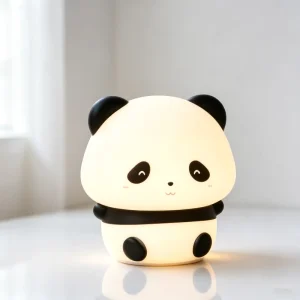 Portable 7-Color Silicone Panda Bedside Night Light, Battery Powered, for Bedroom or Camping