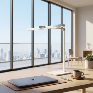 Portable Dimmable Smart LED Desk Lamp Sleek Nordic Style Adjustable Light Perfect for Study Reading and Bedroom Lighting