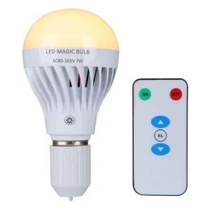 Portable E27 B22 Rechargeable Emergency LED Smart Light Bulb Dimmable Remote Control