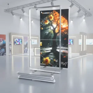 Portable Foldable Aluminum Frame SEG Fabric Light Box Stand with Flame-Resistant LED Lighting for Trade Shows