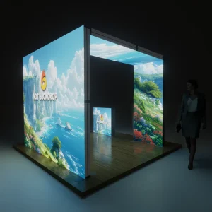 Portable Modular Trade Show Booth with LED Advertising Light Boxes