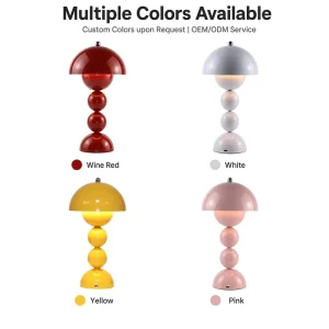 Portable Mushroom Night Lamp Cordless Rechargeable Touch Stepless Dimming for Bedside Nursery Room