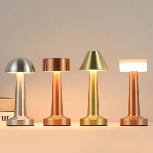 Portable Rechargeable Metal Table Lamp Touch Sensor Dimmable Battery Operated Night Light for Nightstand Lamp Bedside Lamp Decor