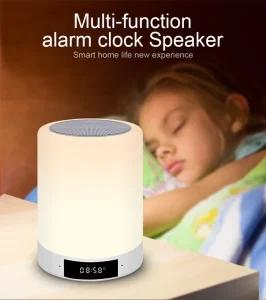 Portable Speaker with LED RGB Night Light, Touch Dimming and AUX