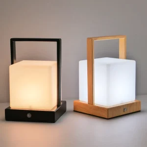 Portable Square Box Night Light Touch Control Built-In Lithium Battery Dimmable Bedside Lamp