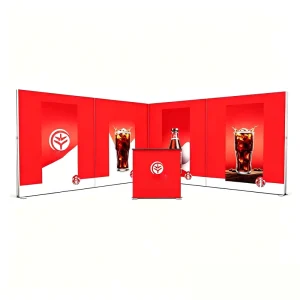 Portable Suitcase-Style SEG Light Box Booth with Tension Fabric Graphic for Trade Shows