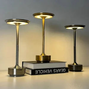 Portable USB Rechargeable LED Desk Lamp with Touch Control, Dimmable Nightstand Lamp for Home Office Bedroom Hotel