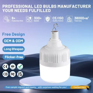Portable Wireless USB Rechargeable LED Light Bulb Dimmable Emergency Camping Lantern IP60 Rated 6500K Warm White 2 Year Warranty