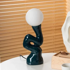 Post Modern Ceramic Glass Ball Table Lamps Nordic Creative Living Room Desk Lamps Fixture Bedroom Bedside Study Office LED