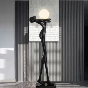 Post Modern Designer Floor Lamp Humanoid Art Sculpture for Hotel and Living Room E27 Base LED Light Source