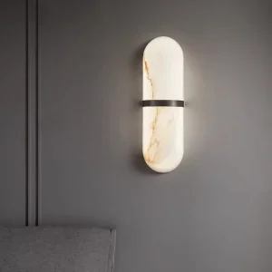 Post Modern Simple All Copper Marble Luxury Wall Lamp LED Light for Living Room Bedside Hotel Guest Room Bathroom Application