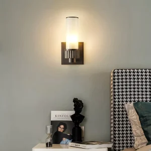 Postmodern American-style Vintage Minimalist Creative LED Iron Glass Wall Lamp for Living Room Hallway Stairwell Balcony