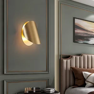 Postmodern Nordic Style Minimalist Stainless Steel Living Room Wall Lamp TV Backdrop Bedroom Hallway Creative Wall Lamp