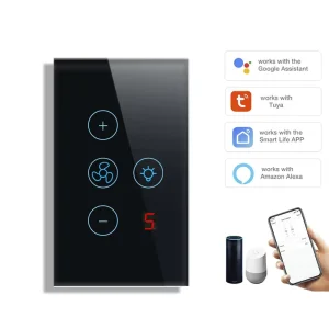 Premium COMANS Wi Fi Remote Touch Factory Light Fan Switch Glass Panel Controller for Living Room Ceiling Light