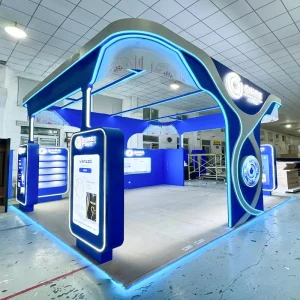 Premium Custom Design Expo Booth Professional Reusable Easy Setup Modular Wooden Booth Lighted Logo Fashionable Trade Show Booth