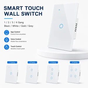 Premium Design 118 Type WiFi Smart Wall Switch with Touch Panel for US Thai Smart Home Lighting
