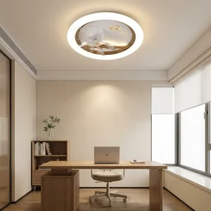 Premium LED Flush Mount Light With Remote Control 3 Color Changeable Durable Fan Circular Ceiling Fixture Long Lifespan