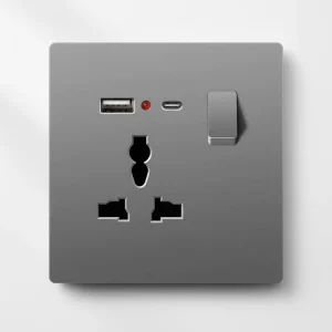 Price Multifunction British UK Black Doorbell Single Pole Switch 10A PC Material Electrical Power Outlet Wall Sockets