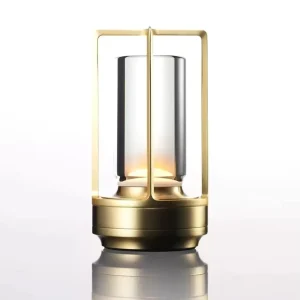Professional Modern Cordless Aluminum Candle Shape Restaurant LED Table Lamp Touch Dimmable USB Rechargeable Metal CE Certified