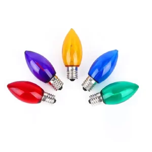 Professional New High Strength E17 C9 Color Led Bulb IP65 Rated 3 Year Warranty Impact Resistant Lens 2700K Warm White Garden