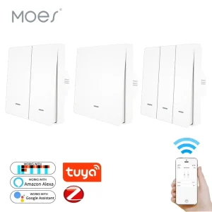 Push-Button Switches 1/2/3-Gang No-Neutral Zigbee Smart Switch App Remote Control