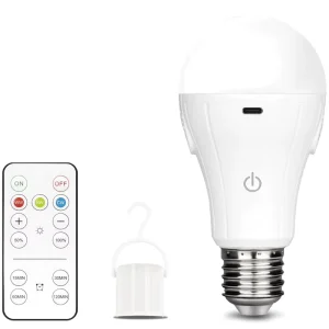 Quality Rechargeable Light Bulbs 3 Colors Dimmable Battery Powered Light Bulbs with USB Rechargeable A19 LED Light Bulbs