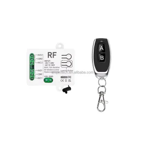 RF 433.92 MHz DC/AC 12V-48V 2CH LED Wireless Remote Control Switch for Electric Doors and Home Automation with 50 m Range