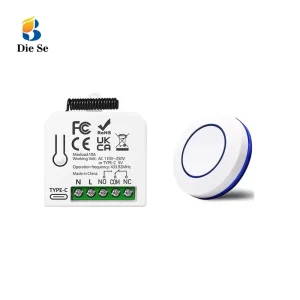 RF 433MHz Wireless Remote Control Switch AC 110V/220V 10A 2000W, 50m Range, 1-Way Relay Receiver for Lights and Garage Doors