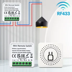 RF 433MHz Wireless Remote Control Switch, Mini DIY 16A Relay Receiver Automation Module for Home LED Lamps