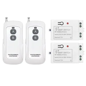RF Remote Control Switch 10A Long-Distance for LED Light Fixtures and Smart Home Systems