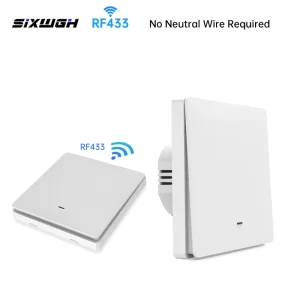 RF433 No Neutral Wire Required Smart Light Switch 1/2/3 Gang Wireless Remote Control Transmitter Receiver Kit for Home