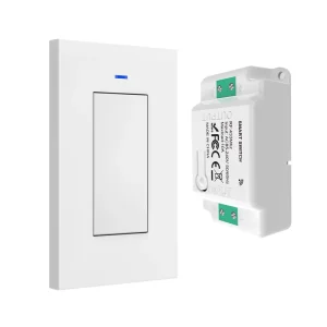 RF433 Wireless Light Switch, No Wiring, 10A 240V, 30 m Range, 3M Adhesive, CE FCC