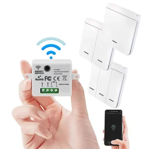 RF433.92MHz Self-Powered Wireless Remote Controller Light Switch Waterproof PC Wall Panel Push Button Switch