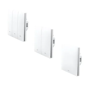 RF433MHz Smart Wall Switch with Remote, WiFi, Push Button and Voice Control, 10A