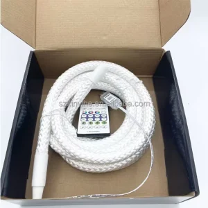 RGB 360-Degree Round Reticulate Chasing Color Neon LED Rope Light Flexible Nylon Silicone IP67 Waterproof DC5V