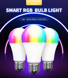 RGB A60 Smart LED Bulb E27 Base WiFi App and Remote Control SMD Plastic AC/DC