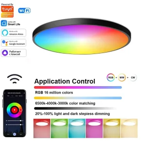 RGB Ceiling Light 110V 220V Warm White Cool White LED Lamp with APP Control