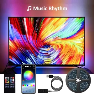 RGB Color Changing APP Remote Control Music Rhythm Computer Bedroom Gaming Monitor Flexible Strip Smart TV LED Strip