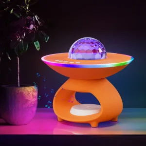 RGB Desk Lamp with Wireless Phone Charging, USB Rechargeable Night Light and Music Speaker